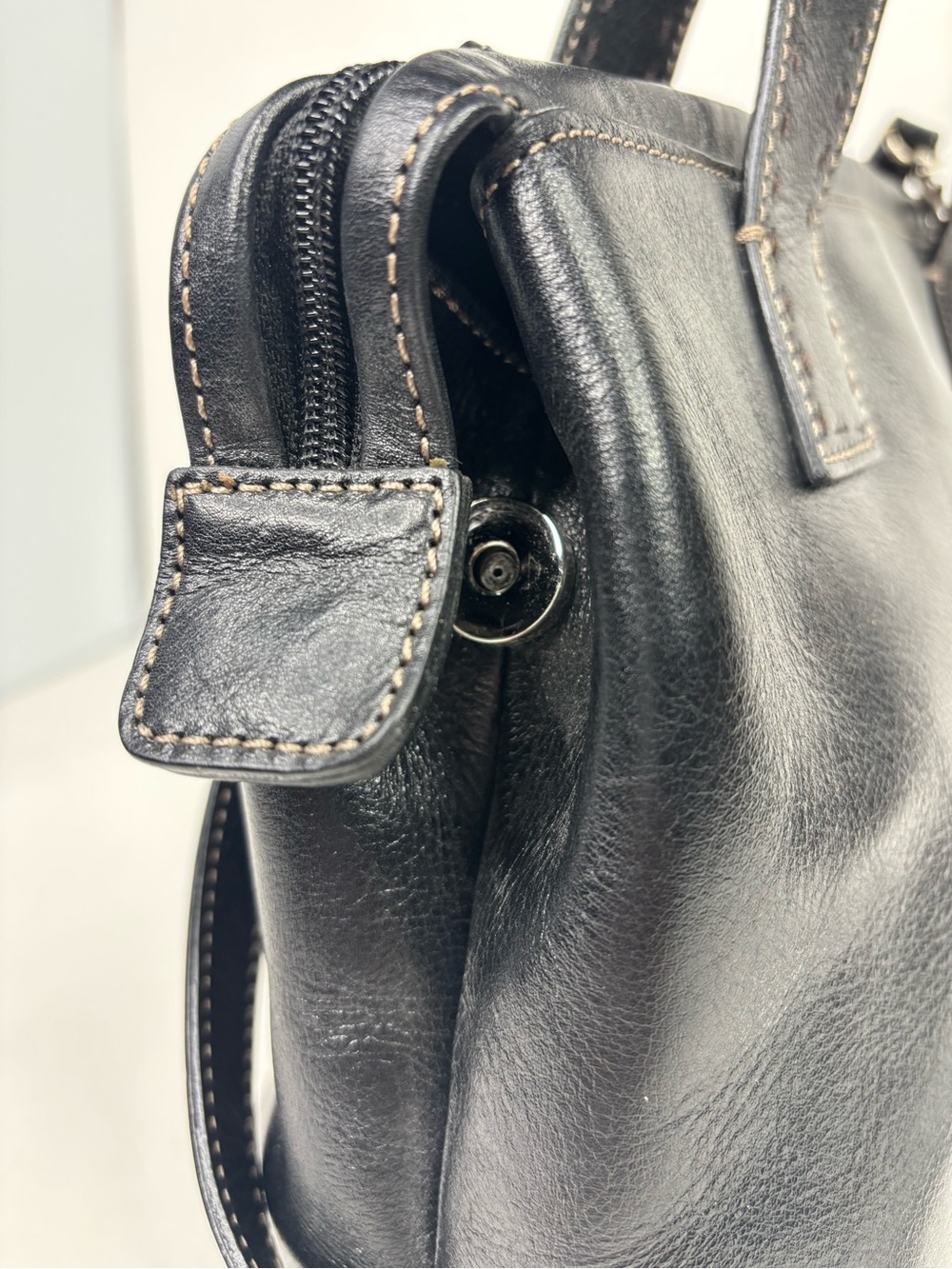 FOSSIL Classic Black Pebbled Leather Top-Handle Sedona Satchel ZB9095 - Picture 7 of 13